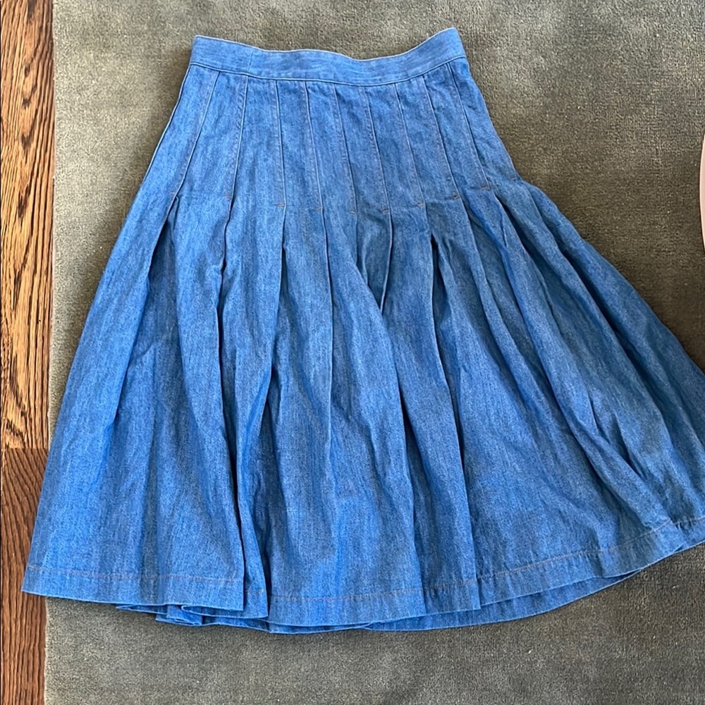 Aritzia Denim Pleated Skirt